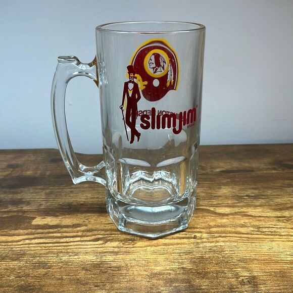 Washington Redskins Glass Mug Vintage Beer Stein Slim Jim NFL Football - Picture 4 of 7